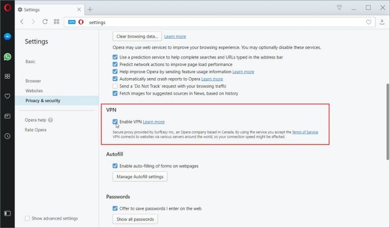 How to Use Opera VPN 5
