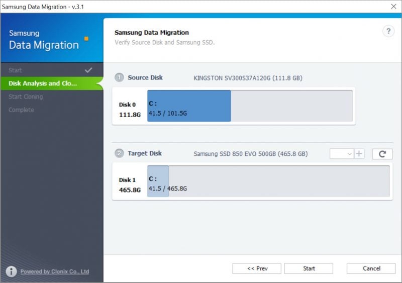 Migrate Windows 10 to SSD Using Samsung Data Migration Software 2