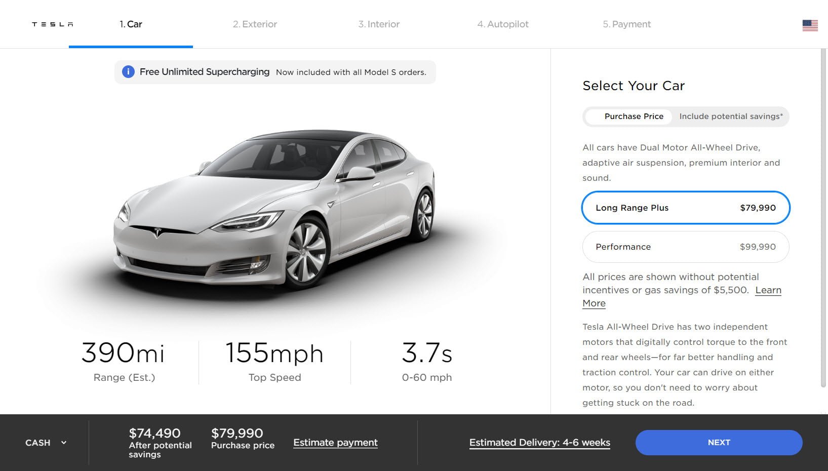 Tesla Increases Model S/X Range, Model S Now Up to 390/351 Miles
